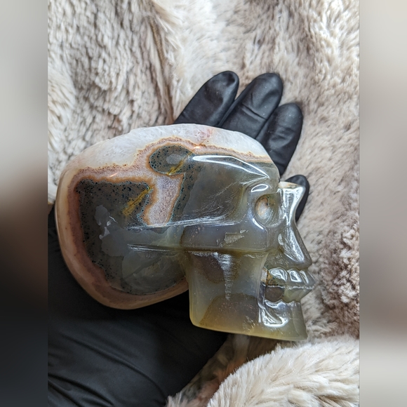 Large Druzy Agate Skull - Picture 8 of 8